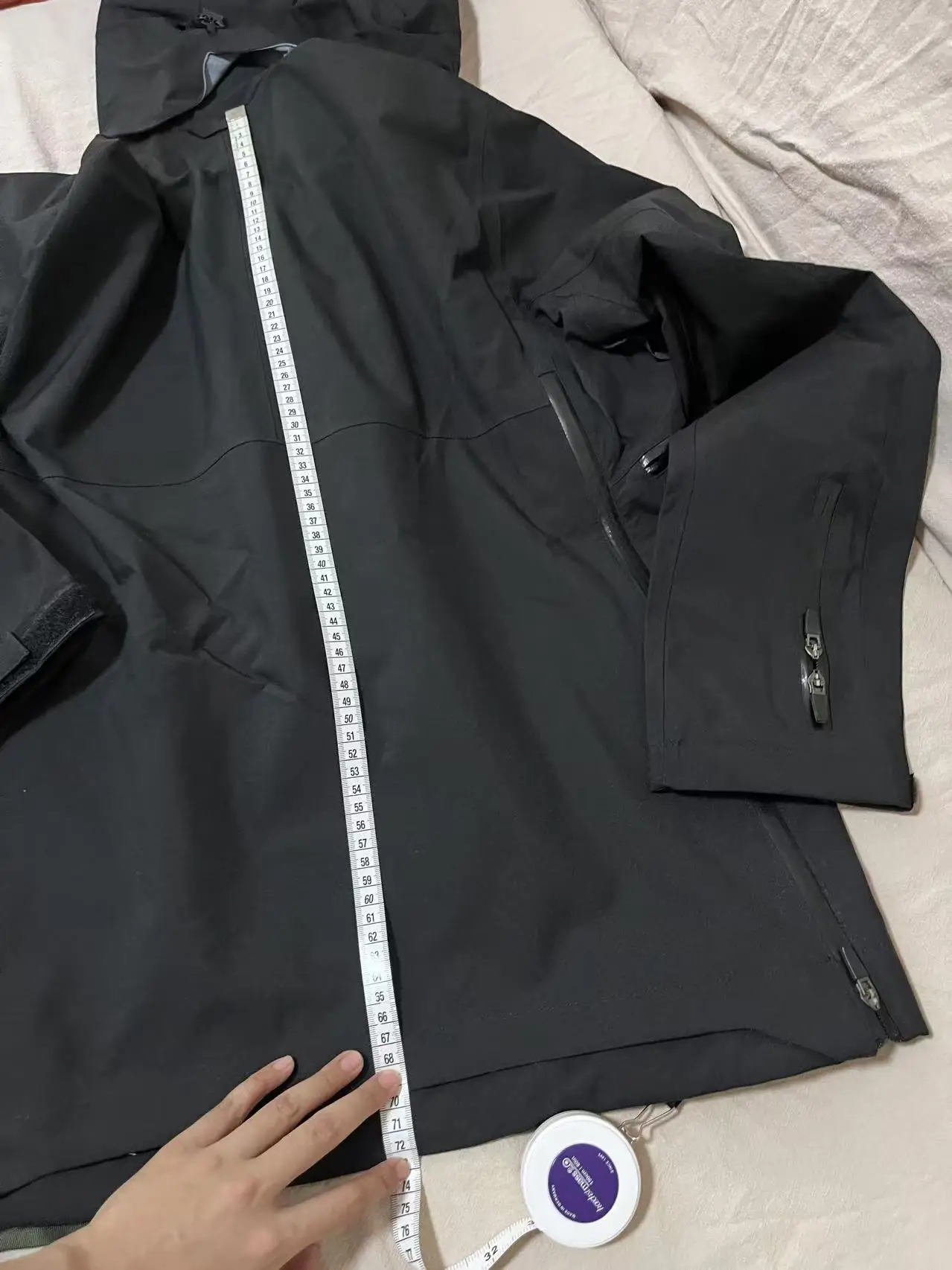 Ninja warning Storm techwear Jacket flak pocket waterproof seam sealed polyamide 3L fabric detachable hood -