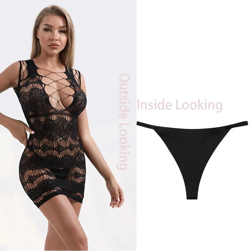 Ygolonger Underwear Sexy Mesh Evening Dress Clothes One-piece Fasion Look With Shorts Beach Cover Up for All Women 2023 Season