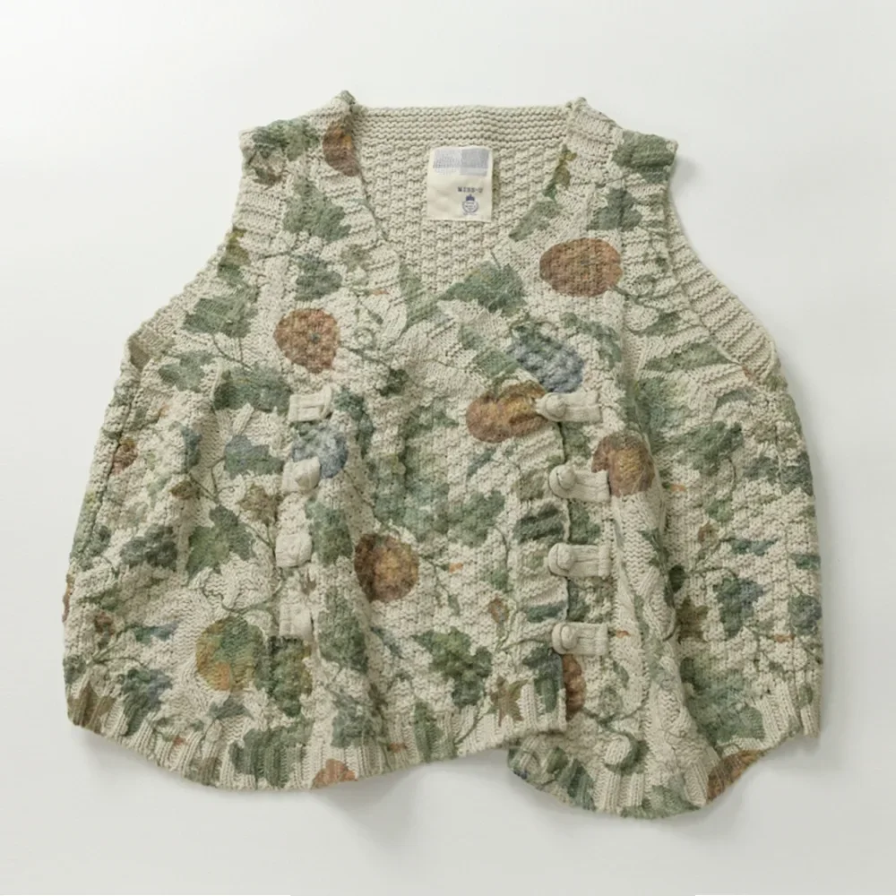 

Vintage Crochet Sleeveless Loose Thick Sweater Vest Spring Cottage Core Aesthetic Sweet Retro Bohemian Hippie Gypsy Knitted Tops