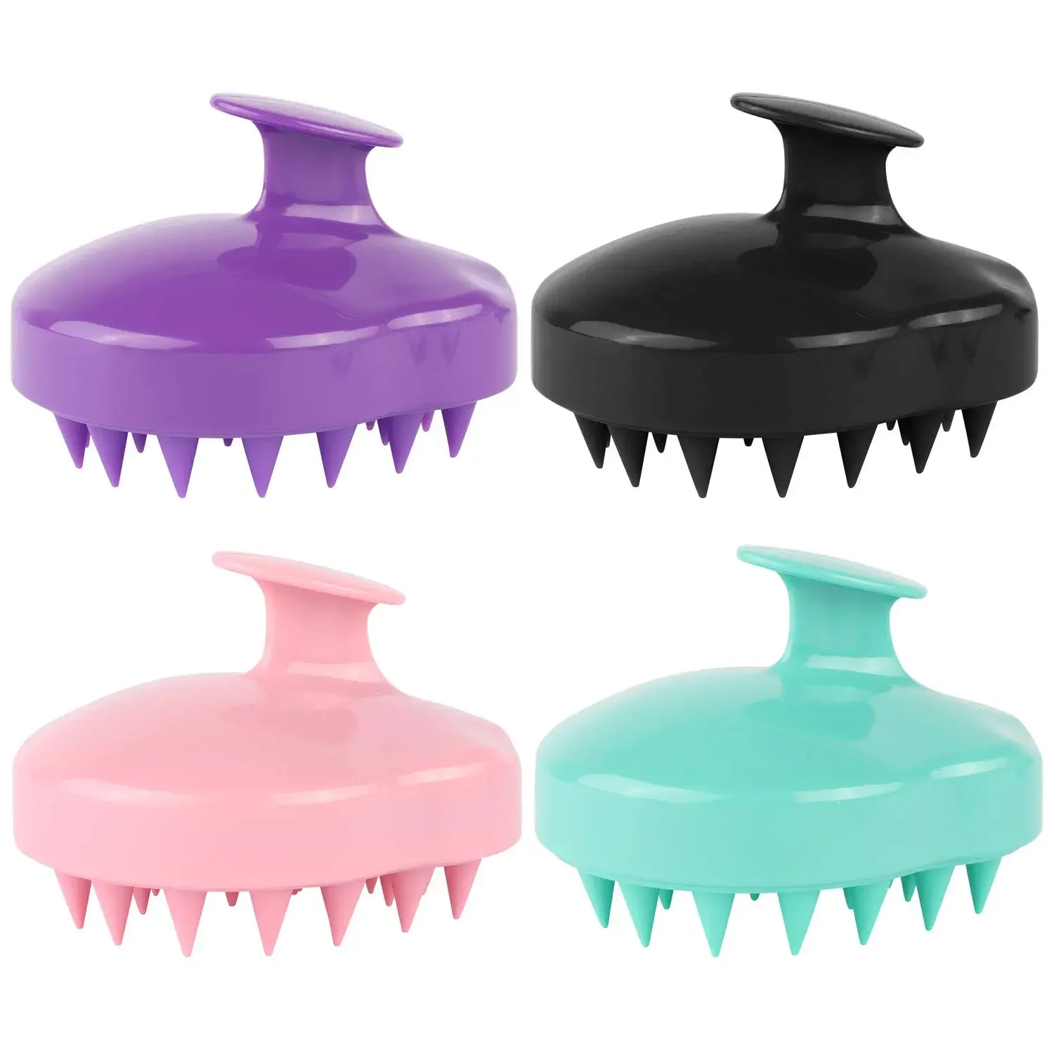 4 Pieces Silicone Hair Scalp Massager Shampoo Brush Scalp Scrubber Cleansing Brush Head Scrubber Dandruff Brush Hair Washing Too scalp massager shampoo brush кисть для отшелушивания