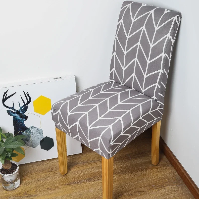 Spandex chair cover stretch elastic home dining room printed chair cover universal slipcover kitchen decoration chair cover