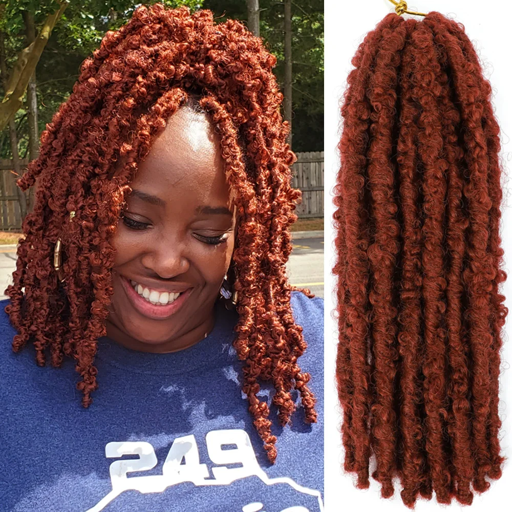 

Butterfly Locs Hair 1- 6 Pack Pre looped Butterfly Locs Crochet Hair Distressed Locs Crochet Braid Natural Black 1B 4 27 30 613