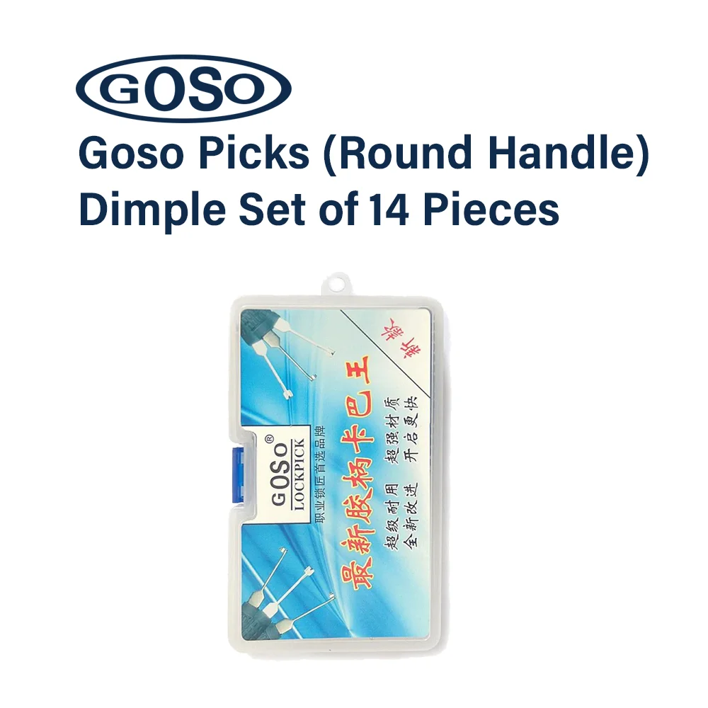 

GOSO Tool Picks 14 Pieces Set Dimple Keyways Round Handle Quality Tension Wrench For Locksmith Training New User Quick Opening