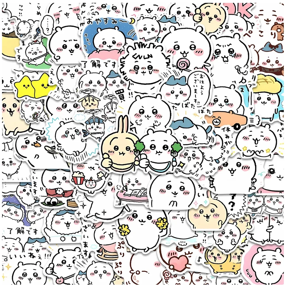 

10/20/40/80pcs Cute Cartoon Chiikawa Hachiware Stickers Decals Laptop Luggage Phone Suitcase Diary Decoration Sticker Kids Toys