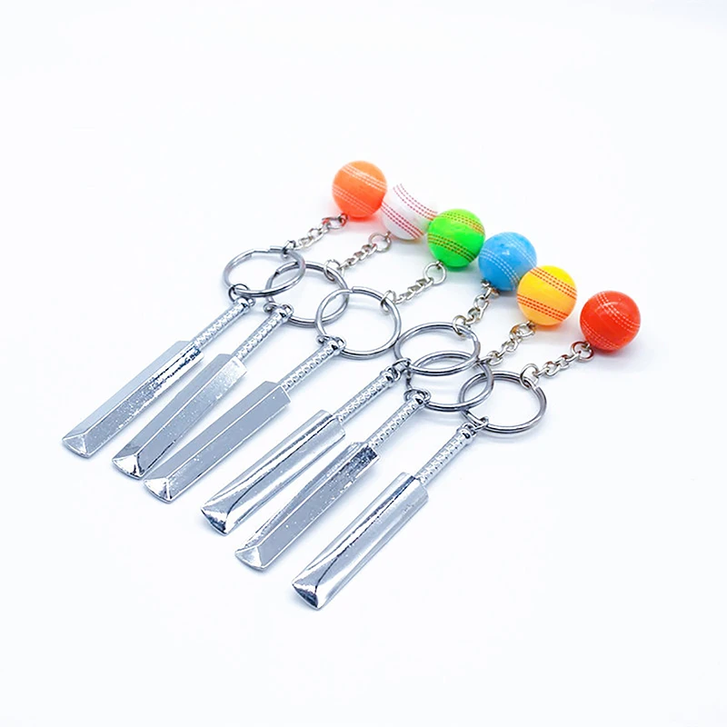 Cricket Keychain For Sport Fans Gift Sports Keyrings Cricket Keychains Gentleman's Game Keyring Keyholder Sport Key Chain