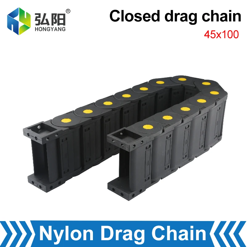 Cable Drag Chain 45*100mm Closed Wire Transmission Cable Slot Drag Chain For CNC Router Machine Tool 3D Printer