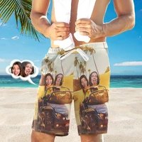 Summer Hawaiian 3D Custom Faces Seaside Vacation Printed Beach Shorts Men PersonalizedCustomization Patterns Y2k Swimming Trunks 2