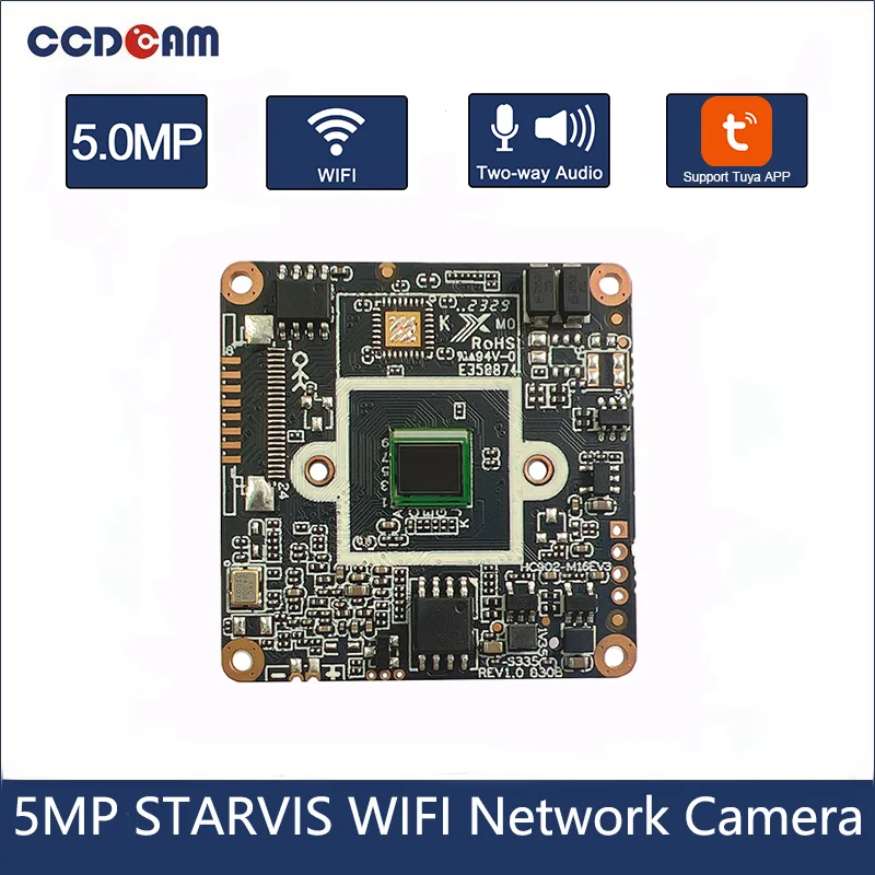 

5MP HD STARVIS WiFi TUYA Network Camera Module 1 2.8 CMOS For Sony IMX335 2592x1944@30fps CCTV Camera Board