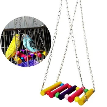 Hamaca colgante colorida, columpio de juguete para pájaros de compañía, loros, periquitos y cacatúas, juguetes para pájaros 1