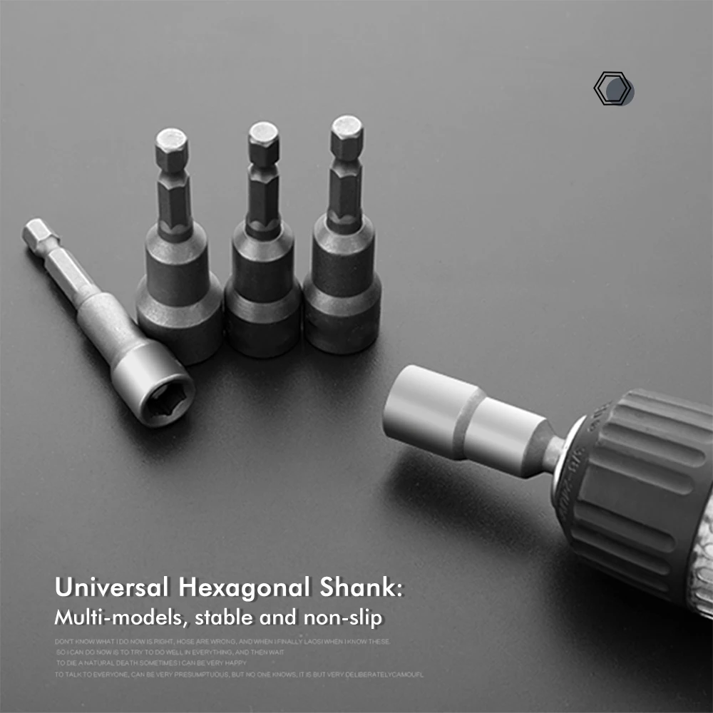 10Pcs 6-19mm Magnetic Power Nut Driver Set for Impact Drill Quick Change Chuck Socket Wrench Nut Setters 1/4" Hex Shank 4