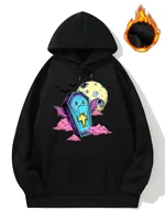 Fun Tombstone Sprite Women Big Size Hood Sweatshirt Plus Size Fleece Hoodies and Sweatshirt Oversize Tops Sport Pullover Hoodie