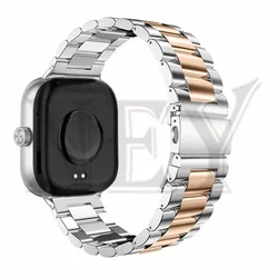 Stainless Steel Smartwatch Band - Elegant Link Bracelet Strap for Mi band 8 pro (Silver Rose 13)