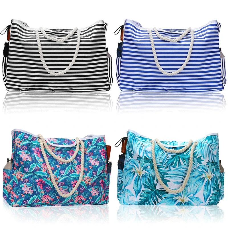 

Popular spot PEVA breathable single shoulder tote bag large capacity crossbody fashion printed beach bag