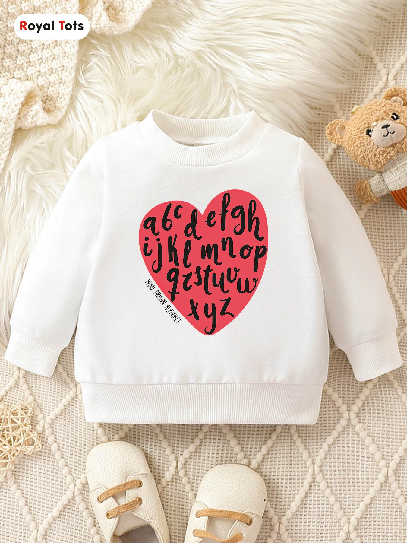 Autumn And Winter Baby Girl Round Neck Long Sleeved Casual Cute Cartoon Hoodie Suitable For Ages 1-2