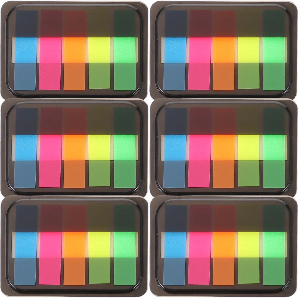 

6 Boxes Fluorescent Sticky Notes Highlighter Strips Stickers Professional Reading The Sign