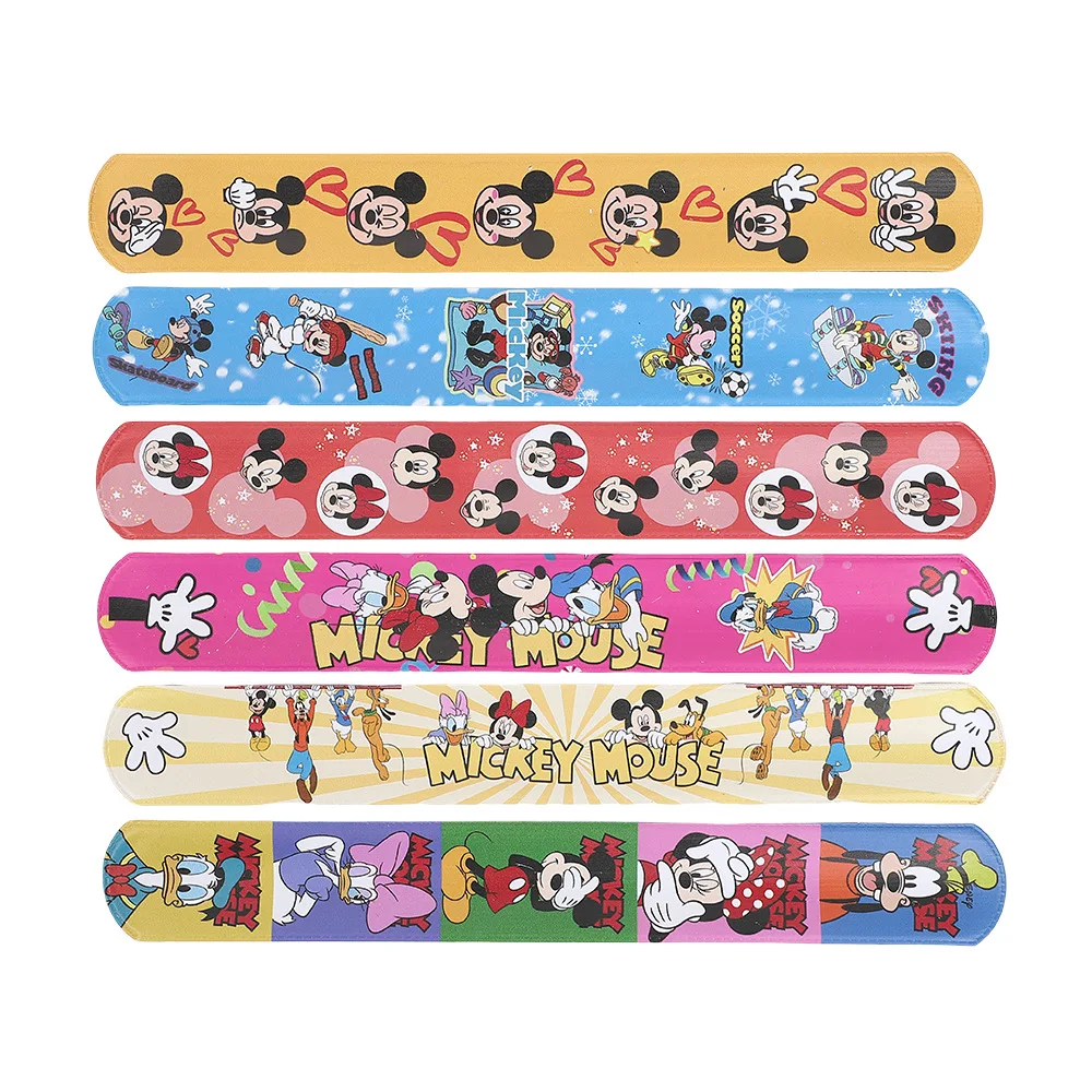 Mickey Slap Bracelets 12/24/36pcs Mickey Slap Bracelets Party Favors Minnie Bracelets Birthday Party Gifts Baby Shower Decorations Snap Band for Kids