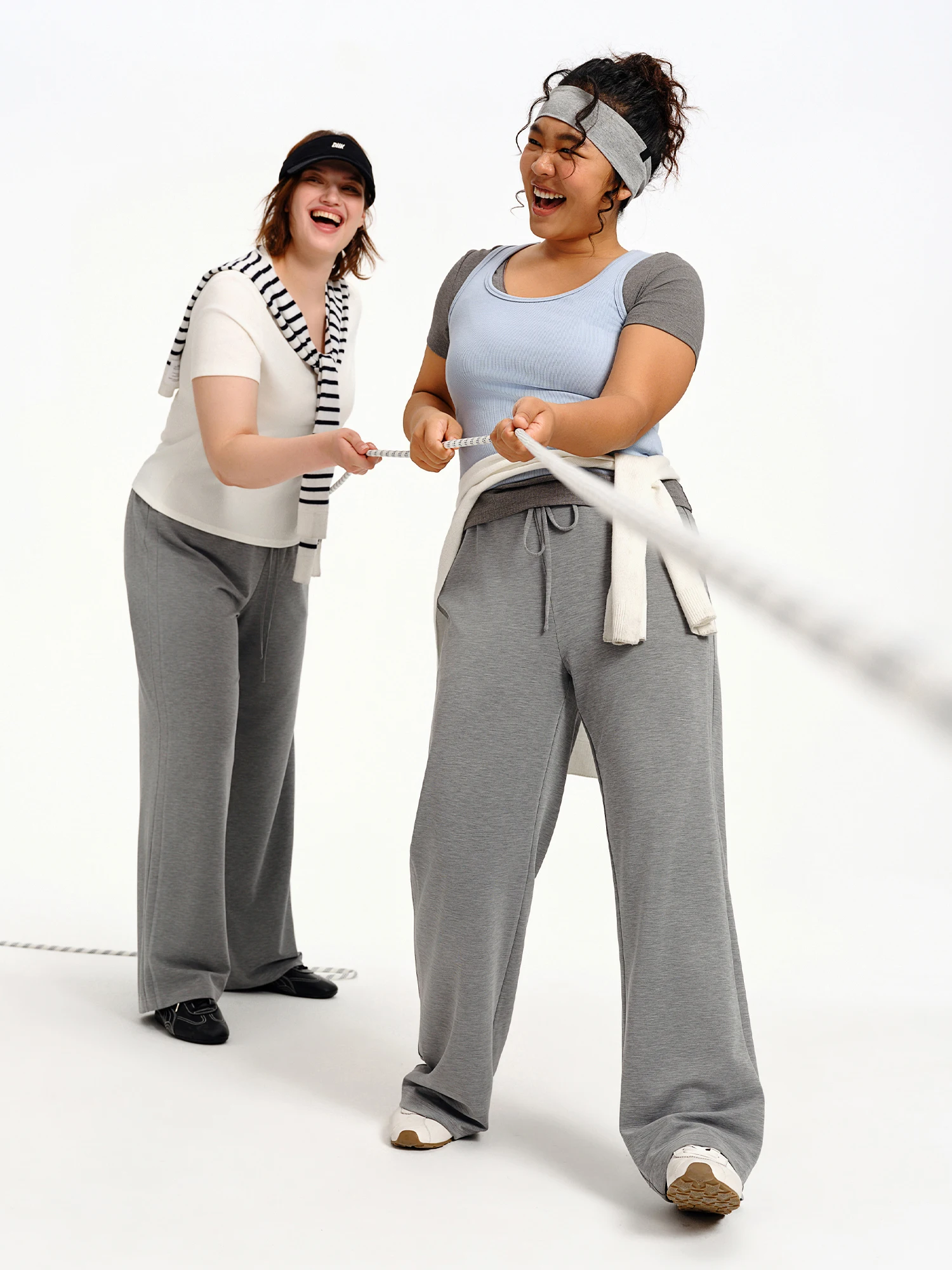 DUSHU 2026 Summer Women's Adjustable Length Draping Textured Casual Pants - Soft Flow Trousers for Daily and Summer Wear