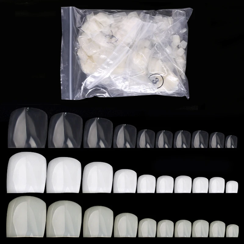 False nail tips 500Pcs false toe nails tips French foot tips for nail art decor