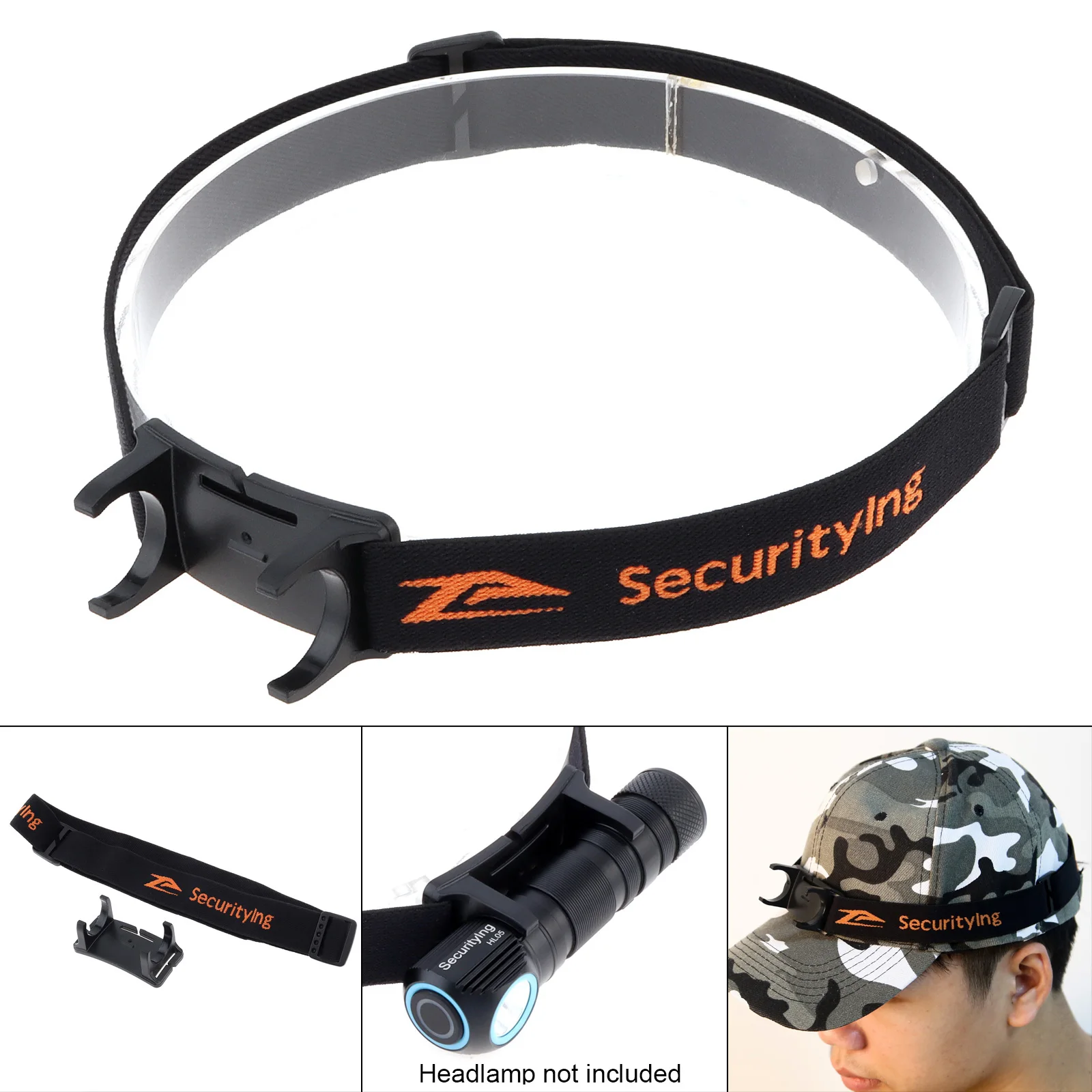 Headlight Strap Holder SecurityIng Elastic Headband Headlight Strap Holder For 22-26mm Headlamp Torch Head Fastening Strap Headlight Bracket
