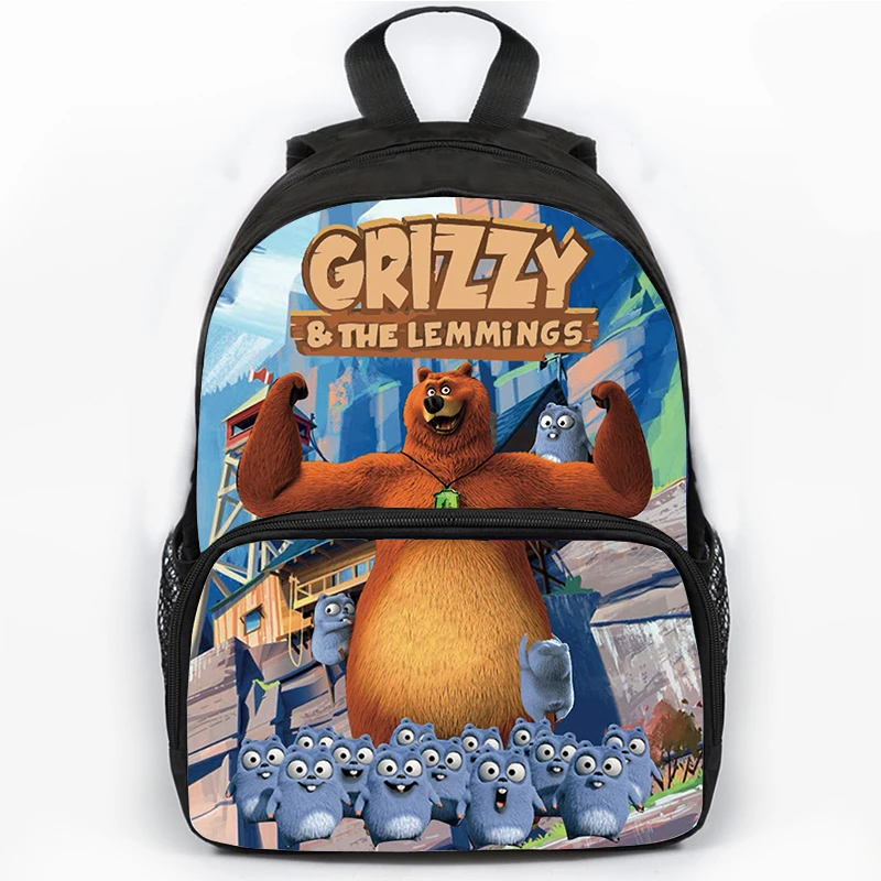 Tanie Grizzy i Lemmings plecak dziewczyny tornister dla chłopców światło słoneczne niedźwiedź Grizzly