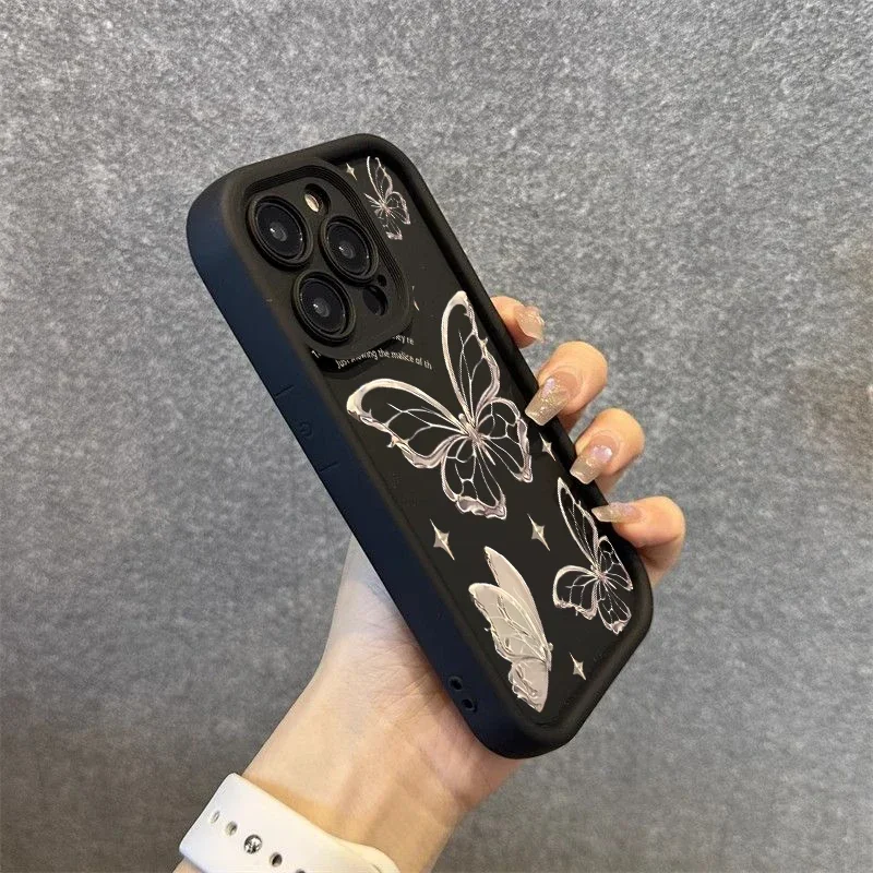 Gold Butterfly Soft Silicone Phone Case Cover