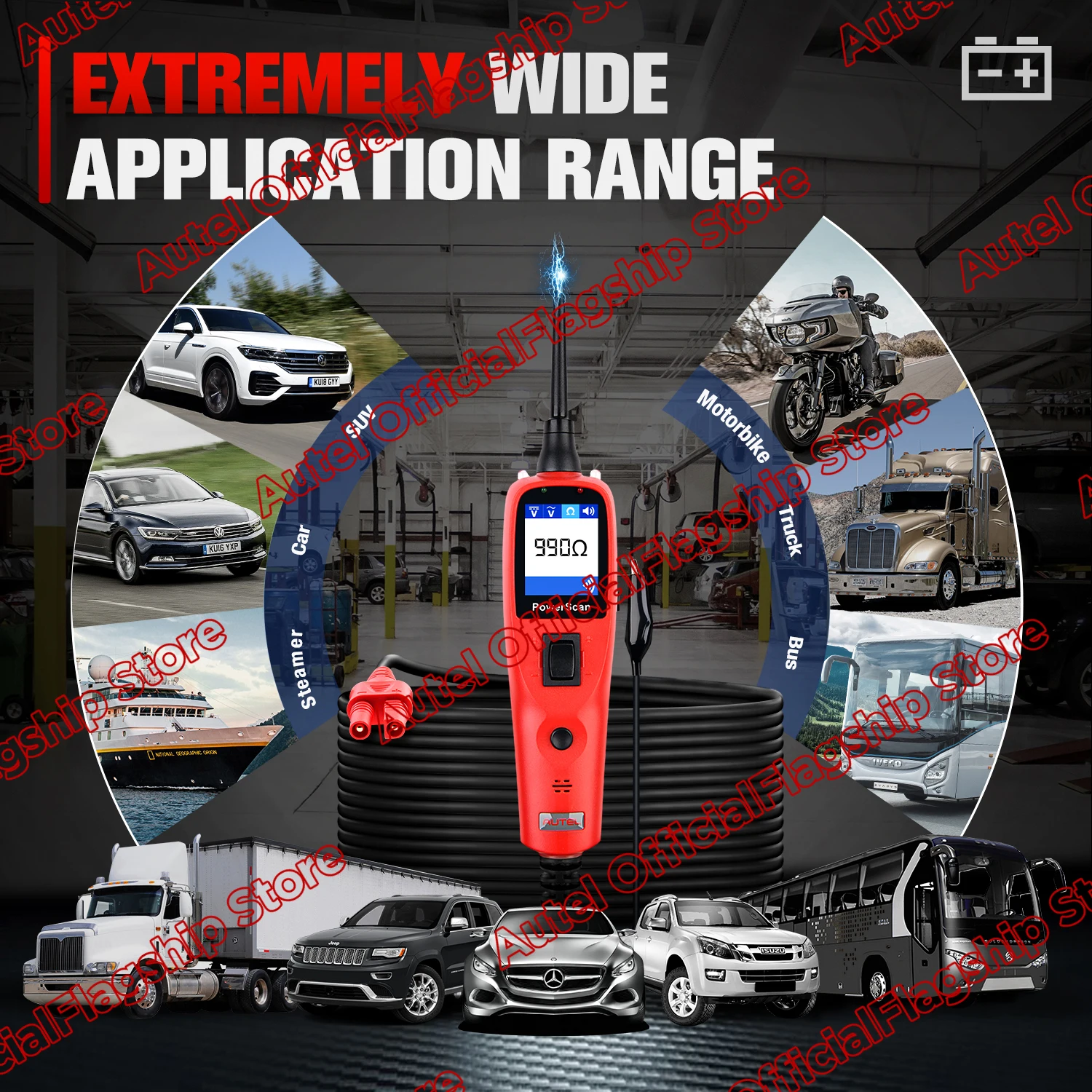 Circuit Tester Circuit Detector Probe Pen Tester Auto Diagnostic Scanner Autel PowerScan PS100 Auto Electrical Circuit AVOmeter Tester