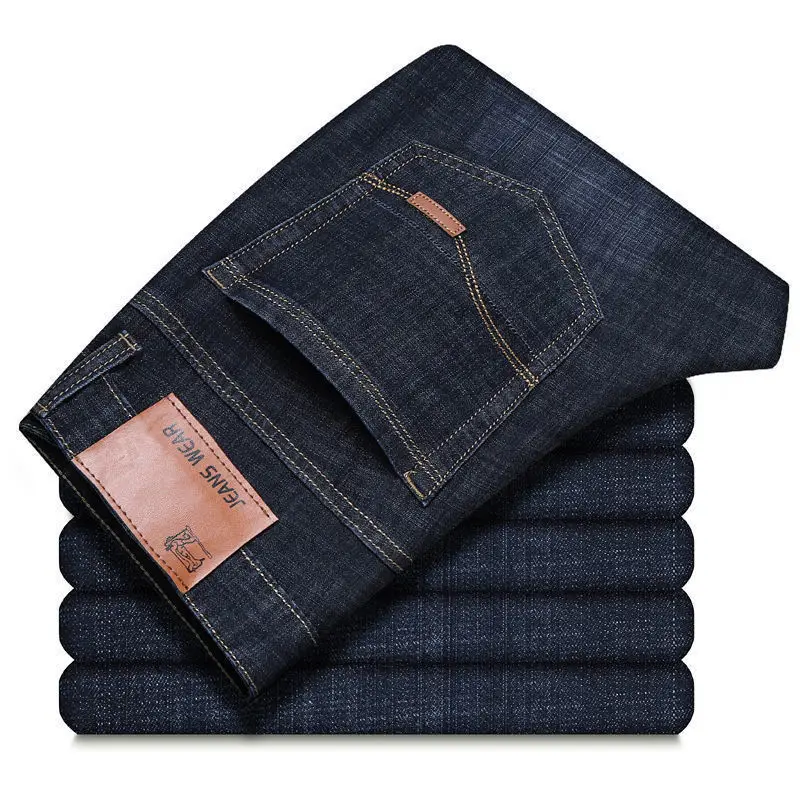 2025 Men NEW Men's Fashion Business Jeans Classic Style Casual Stretch Slim Jean Pants Male Brand Denim Trousers Black Blue Me 5