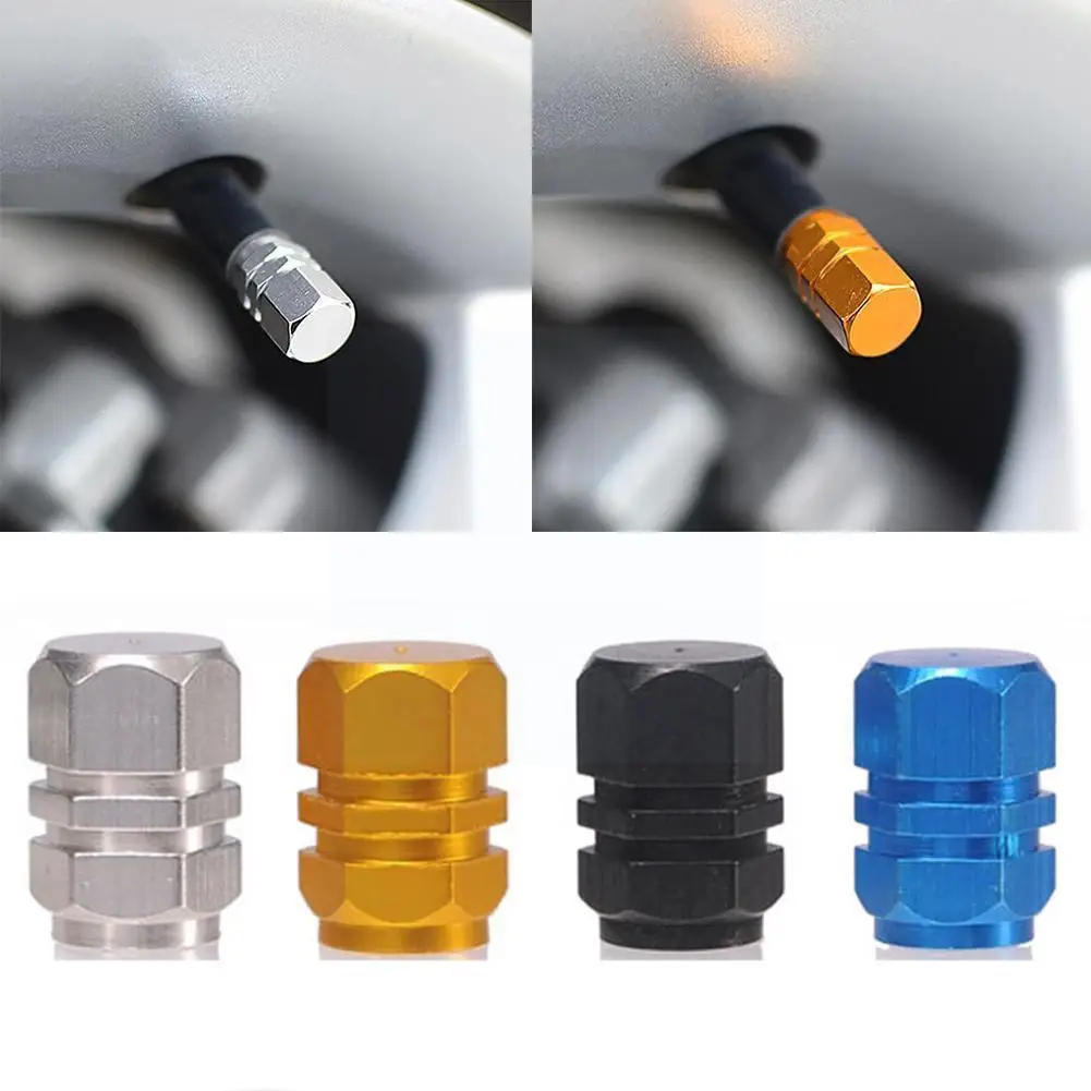 4 Pieces of Metal Valve Covers Tire Valve Covers Car Airtight Tires Stem Air Stem Caps Valve