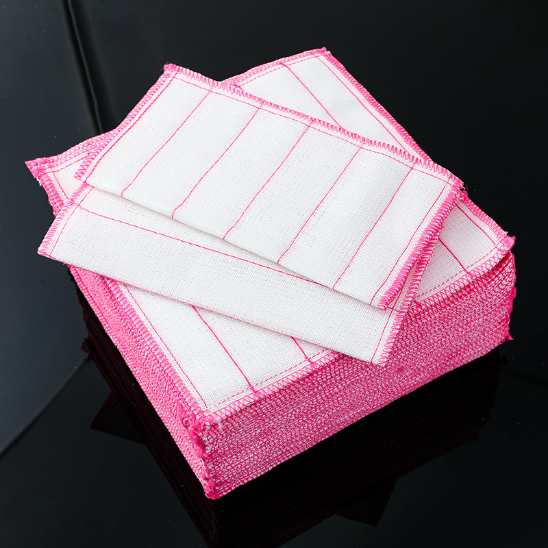 Kitchen Cleaning Rag Cotton Gauze Dishcloth Non-Stick Oil Absorbent Strong Non-Shedding Bristle Dishcloth
