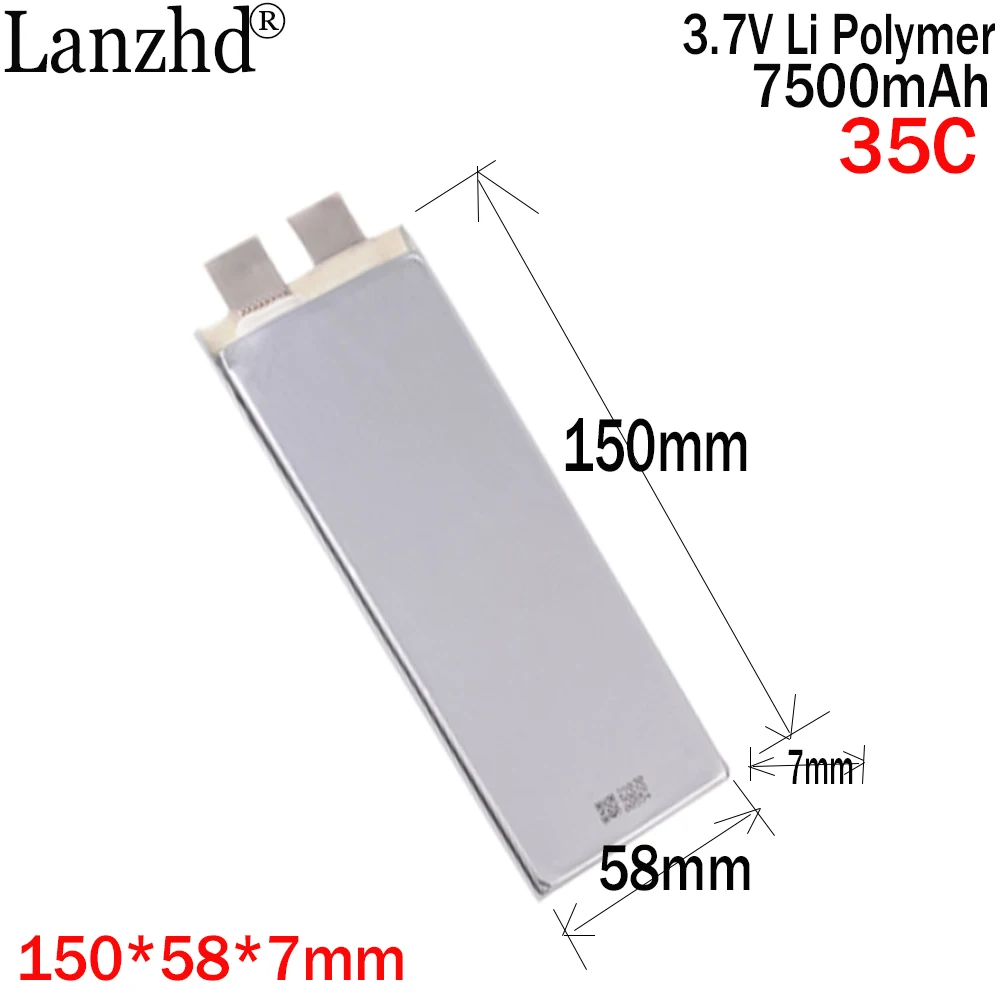 High rate 35C 7500mAh DIY 2S 3S Battery assembly polymer 3.7V Rechargeable battery For vehicle and ship lithium battery  7058150 for huawei watch gt 2 42mm original back cover full assembly with battery