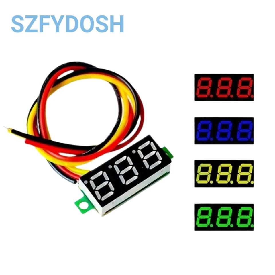 0.28 Inch 2.5V-40V Mini Digital Voltmeter Voltage Tester Meter Red/Blue/yellow/green LED Screen Electronic Parts Accessories 5