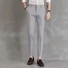 Japanese and Korean Style Men Spring and Autumn Thin Vertical Vertical Vertical Nine Points Black Business Simple Suit Pants 1