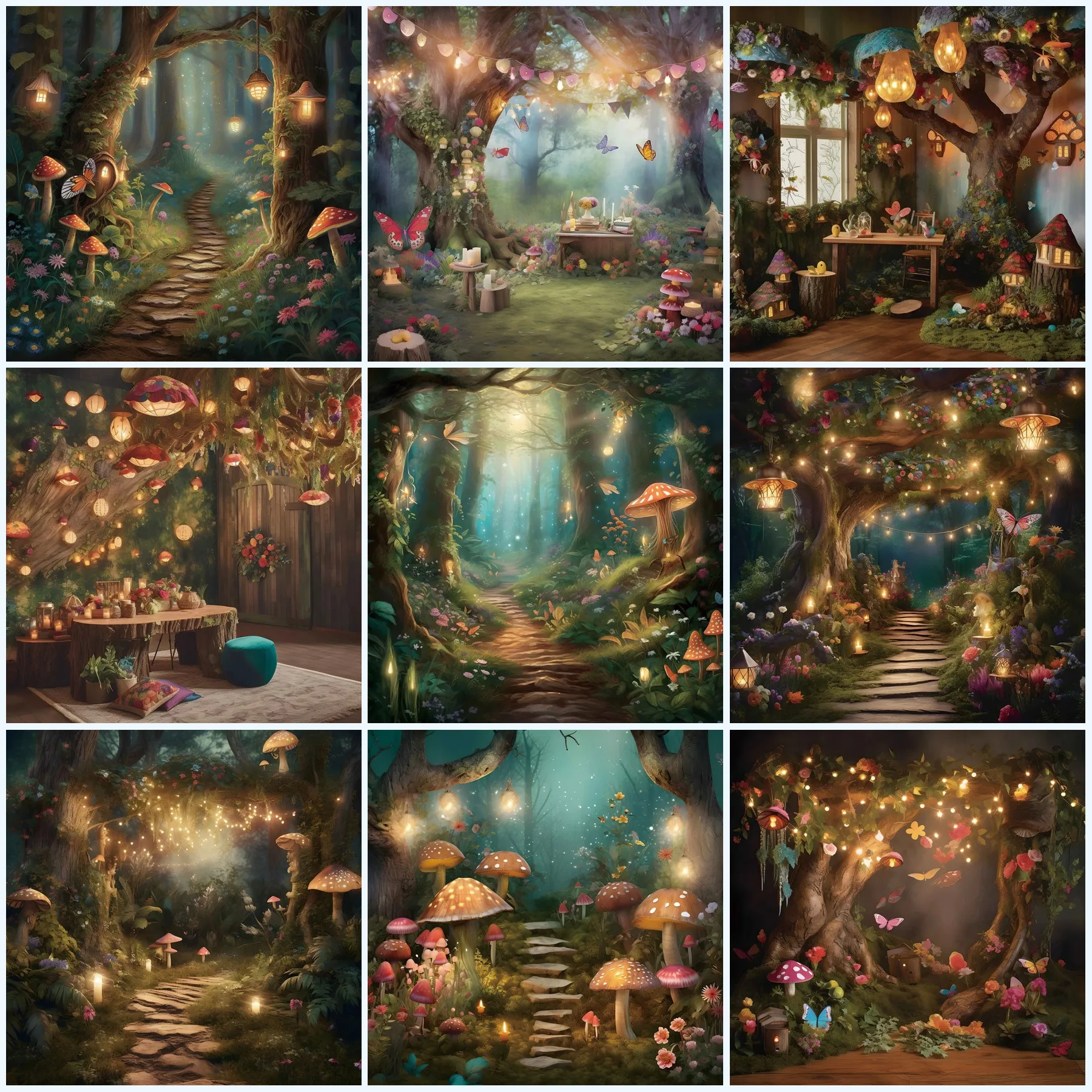 

Mehofond Photography Background Fantasy Wonderland Forest Magic Fairy Tale Mushroom Forest Backdrop Child Birthday Party Decor