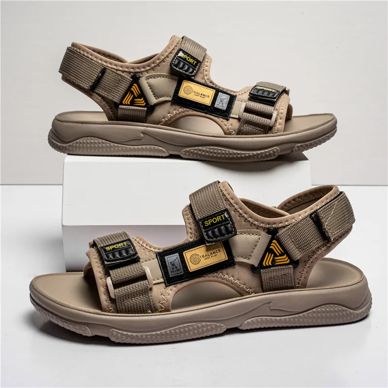Summer Outdoor Fashionable Men's Sandals Grip Non-Slip Casual Large Size Flip Flops Lightweight Breathable Vacation Roman Shoes