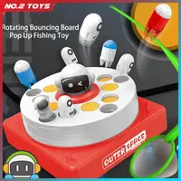 Electric Fishing Toy Turntable Bounce Launching Rocket Pop Up Fishing Game Toy Fine Motor Sensory Training Bouncing Board Toys 1