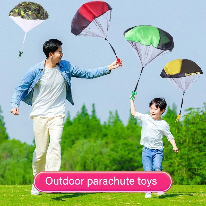 Kids Hand Throwing Parachute Toy for Children's Educational Parachute with Figure Soldier Outdoor Fun Sports Play Game Kids Game