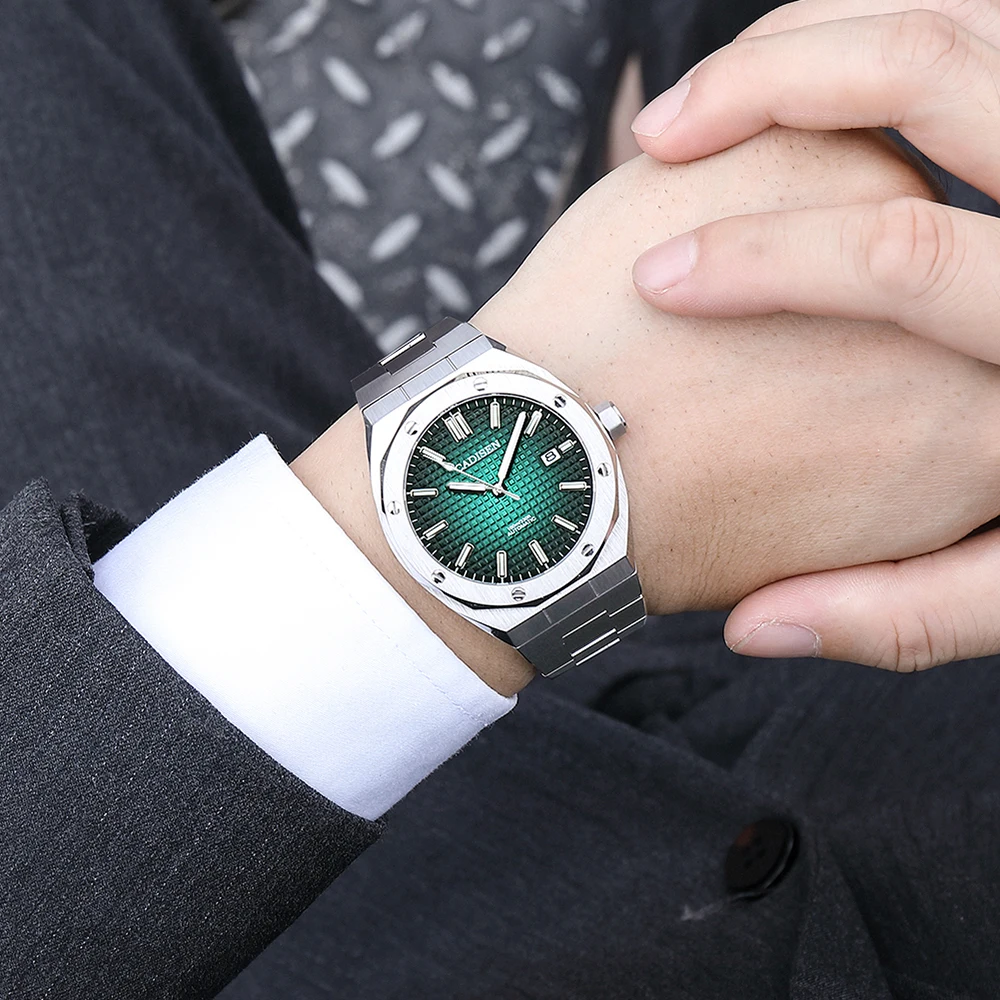 CADISEN Men Mechanical Wristwatches Japan Movement Automatic 10ATM Business Date