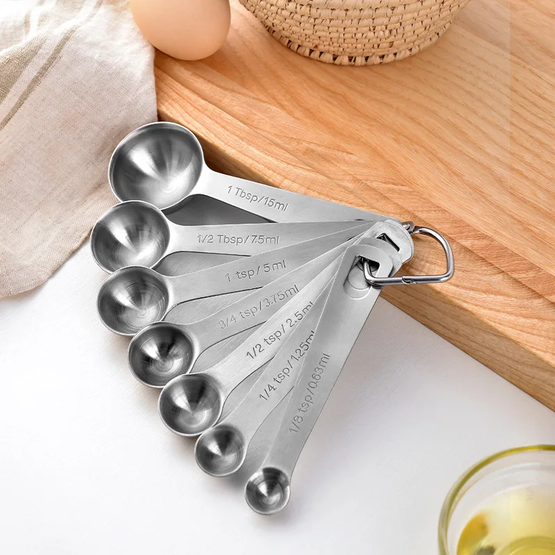9Pcs Stainless Steel Measuring Spoons Scoop With Mini Whisk Stackable Baking Seasoning Spoon Coffee Tea Kitchen Measuring Tool
