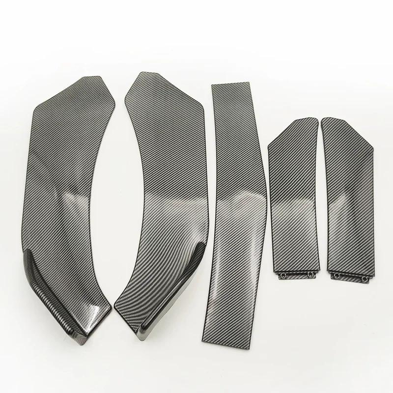 Universal Car Front Bumper Lip Body Kit Spoiler Splitter ABS Bumper Canard Lip Splitter 5 Pieces car bumper spoiler bumper lip bumper lip decoration front bumper decoration