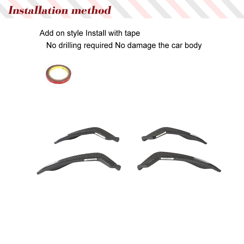 Car Front Body Kits Splitters Canards for Audi A5 S5 Sline RS5 B9 2018-2020 RealCarbon Fiber Front Canards Fins