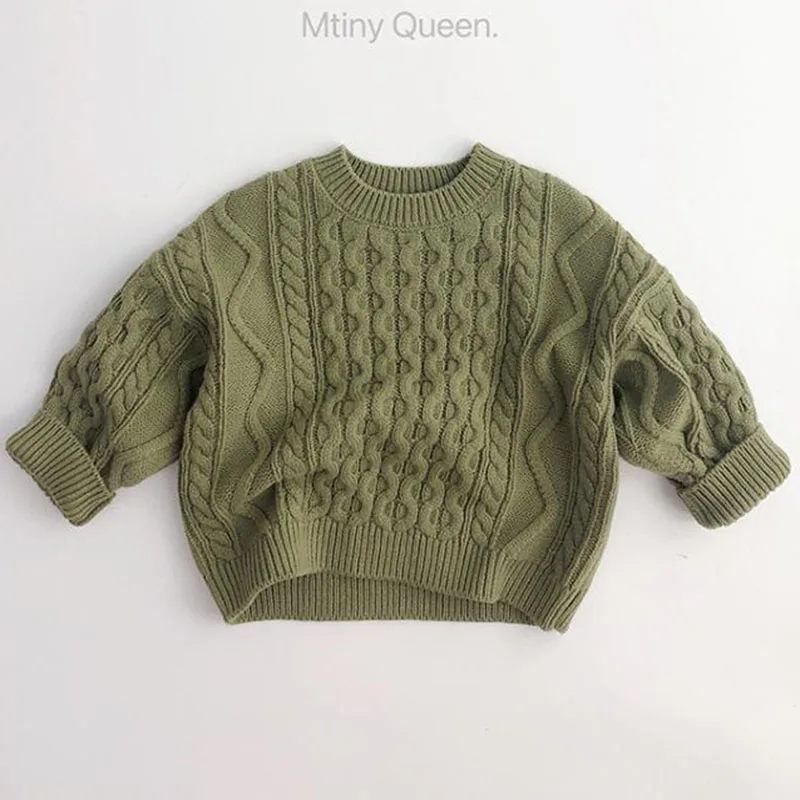 Baby Solid Pullover Tops Kids Pullover Sweaters Korean Style Children Clothing Autumn Spring Baby Boys Girls Sweater