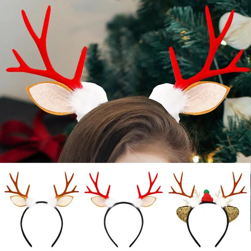 Christmas Antler Hairpins Christmas Headwear For Women Holiday Party Accessory Headband For Holiday Party