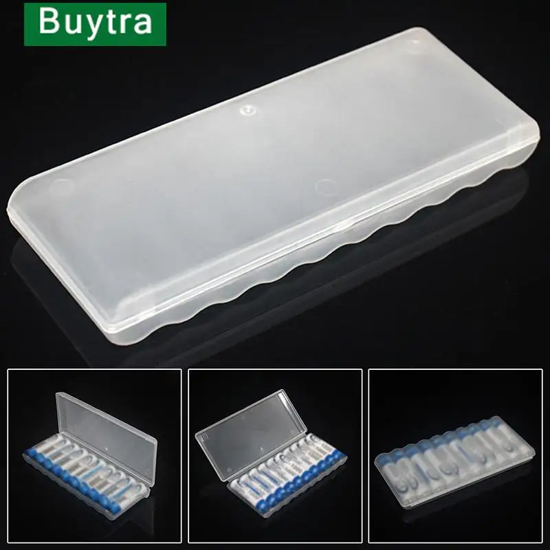1pc 10 Slot Transparent Plastic Battery Storage Box Hard Plastic