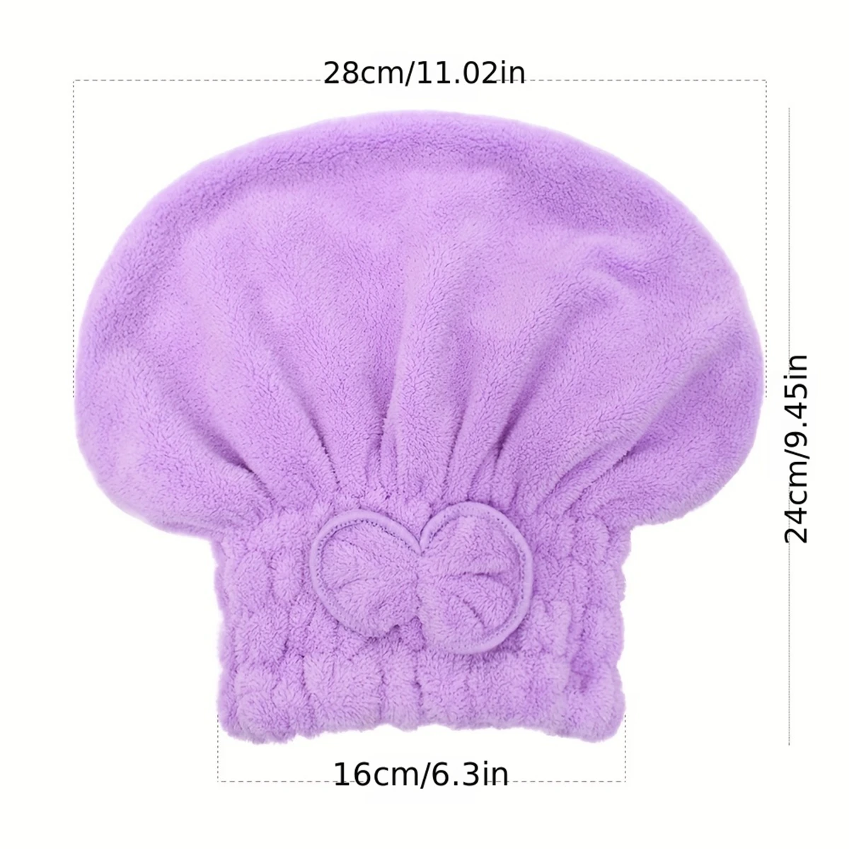 1 pz microfibra asciugamani per asciugare i capelli avvolgere la testa con fiocco cuffia per la doccia turbante per capelli HairWrap cuffia da bagno per capelli ricci lunghi e bagnati regalo - immagine 2