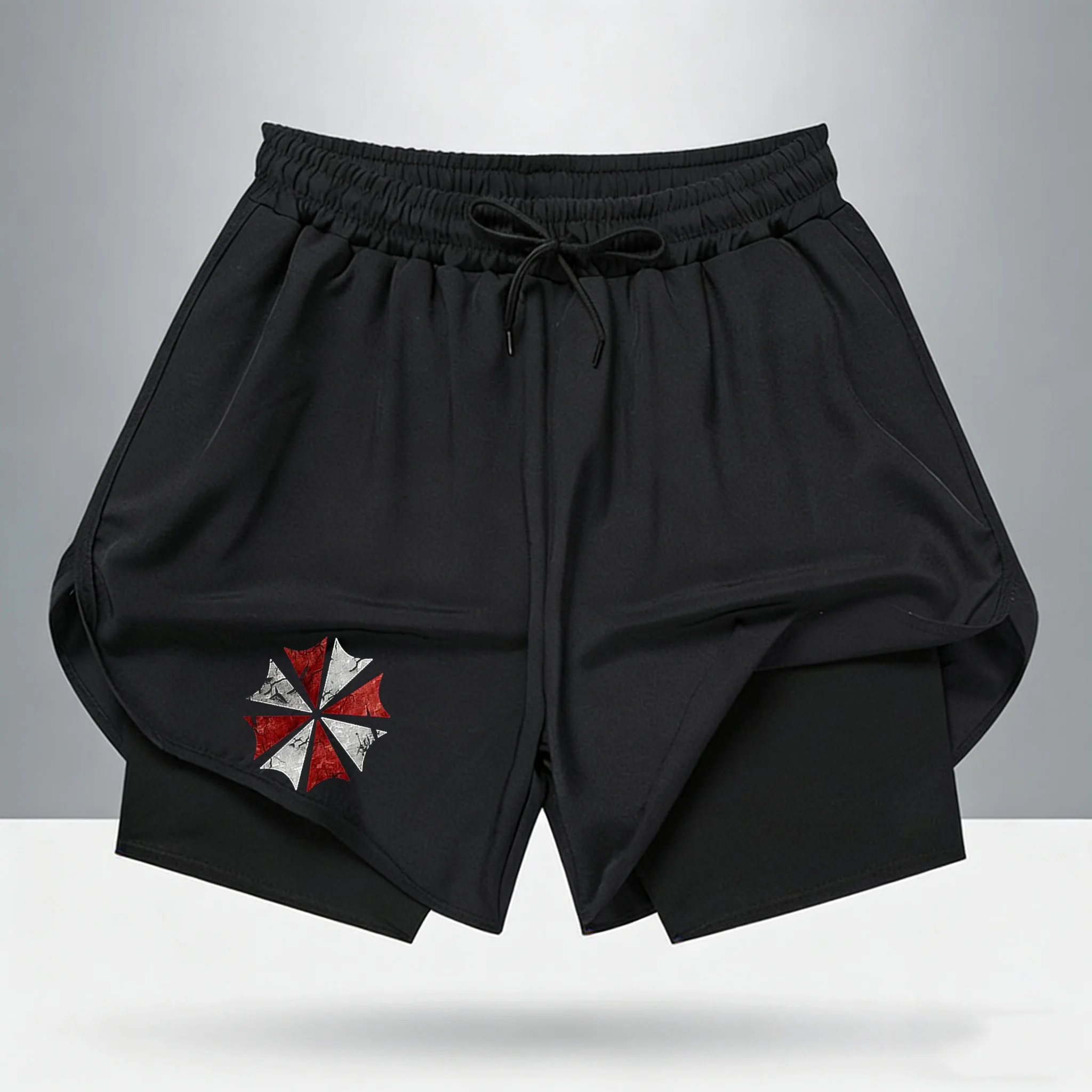 Resident Evil Umbrella Corporation Logo 2-in-1 Performance-Sportshorts, schnelle Workout-Laufshorts mit Kompressionsfutter