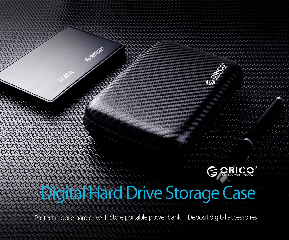 2.5 Hard Disk Case HDD Protection Storage Bag for External 2.5 inch Hard Drive/Earphone/Pen drive Cable TF SD Case ORICO Black