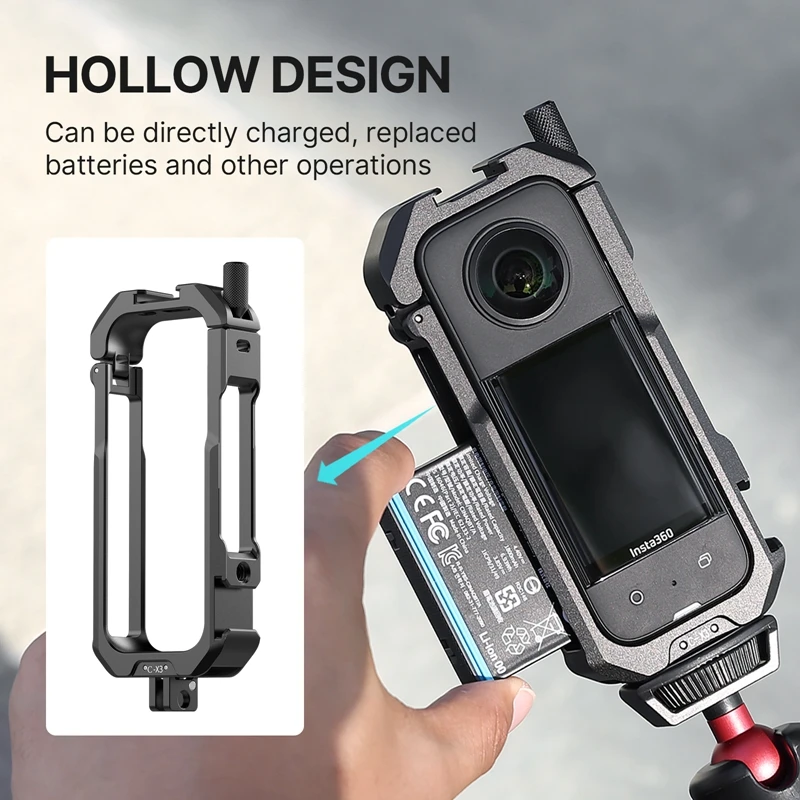 Ulanzi Insta360 X3 금속 보호 케이지 insta360 ONE X3 액세서리 용 콜드 슈 마운트가있는 파노라마 액션 카메라 케이스 조작