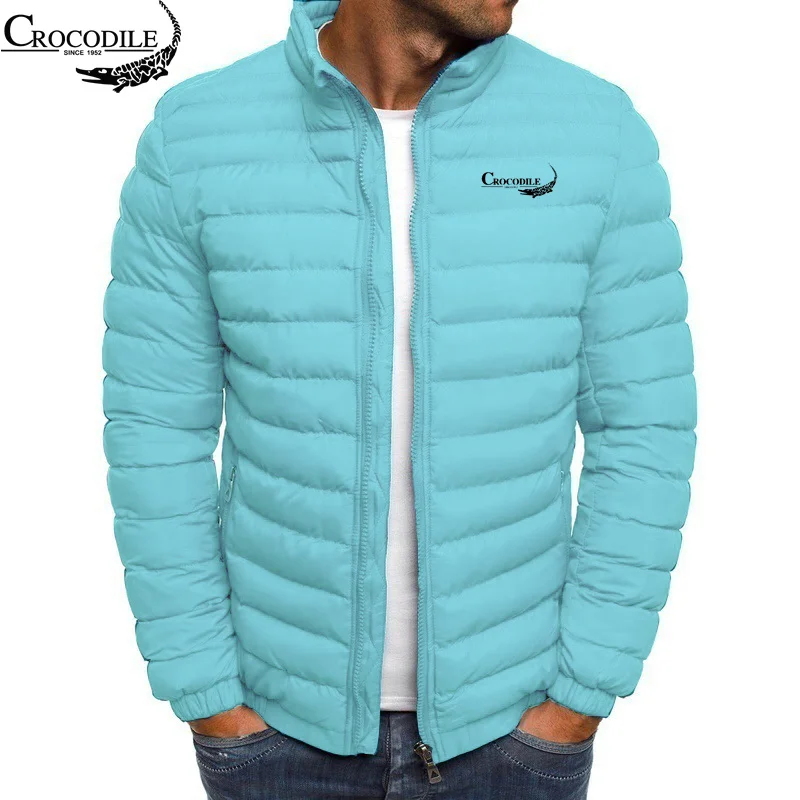 High quality new brand printed plus size men's hoodless standing neck cardigan winter thick warm jacket jacket jacket top