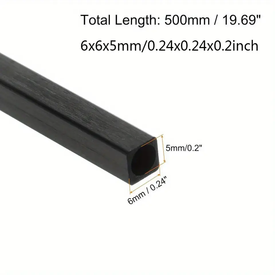 1-2-3-6pcs Carbon Fiber Square Tube Length X 500mm Outer Diameter 2mm 3mm 4mm 5mm 6mm 8mm 10mm Pultruded Carbon Fiber Tube image 14