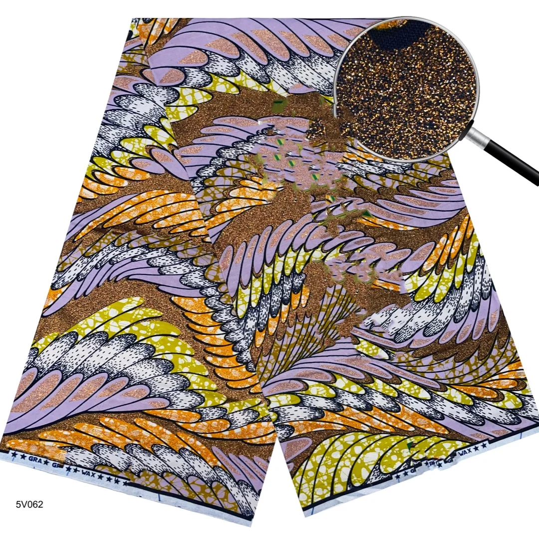 2026 New Style Nigeria Golden- Wax Print Fabric - High Quality African Wax Print Fabric for Patchwork, Clothing & DIY" T1 4